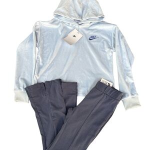 Nike Kids Light Blue Hoodie and Dark Gray Joggers